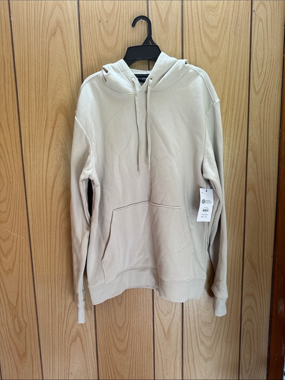 Athletic Works Beige Men's Hooded Pullover Sweatshirt